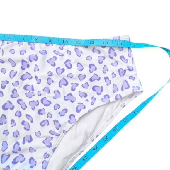 Bikini Swim Bottoms Size XL White Purple Leopard‎ Print NWOT Beach Pool Vacation - Picture 2 of 7